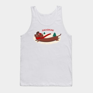 Dachshund through the snow Tank Top